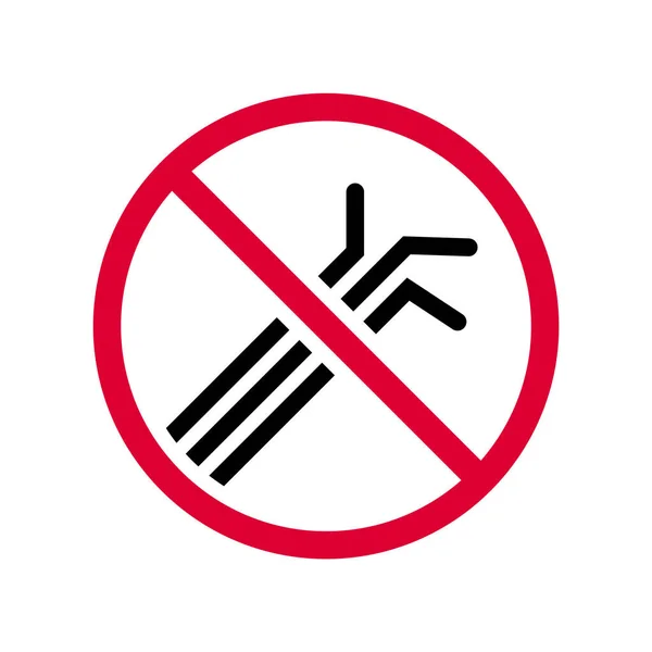 Plastic Straws Forbidden Sign Modern Red Sticker — Stock Vector