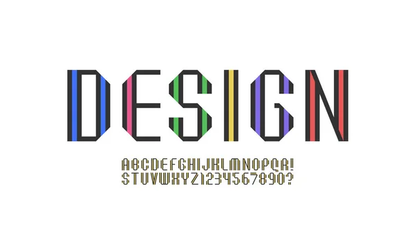 Τεχνολογία Αλφάβητο Γραμματοσειράς Από Διπλή Γραμμή Minimal Technology Style Χρωματιστά — Διανυσματικό Αρχείο