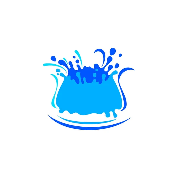 Водяна Хвиля Логотипу Синій Символ Розбризкування Акваріума Знак Рідини Вашого — стоковий вектор