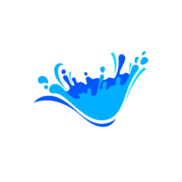 Vatten Våg För Logotyp Aqua Stänk Blå Symbol Varumärke Flytande — Stock vektor
