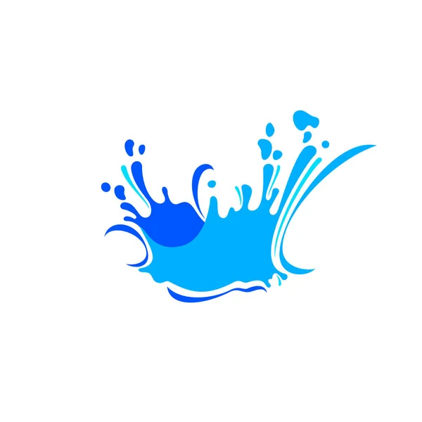 水波为标志 水花为蓝色标志 品牌液体为您的业务标志 — 图库矢量图片