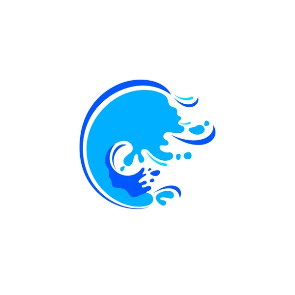 Ola Agua Para Logotipo Símbolo Azul Aqua Splash Signo Líquido — Vector de stock