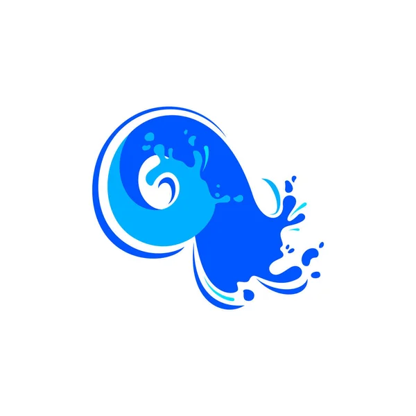 Ola Agua Para Logotipo Símbolo Azul Aqua Splash Signo Líquido — Archivo Imágenes Vectoriales