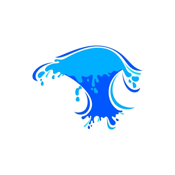 Вода Волна Логотипа Аква Брызги Синий Символ Бренд Жидкий Знак — стоковый вектор
