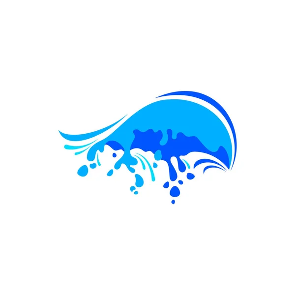 Onda Acqua Logo Acqua Spruzzata Simbolo Blu Marca Segno Liquido — Vettoriale Stock