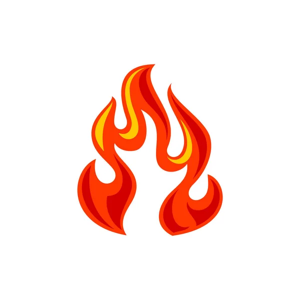 Llama Fuego Para Logotipo Símbolo Ardiente Naranja Rojo Caliente Signo — Archivo Imágenes Vectoriales