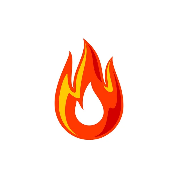 Llama Fuego Para Logotipo Símbolo Ardiente Naranja Rojo Caliente Signo — Archivo Imágenes Vectoriales