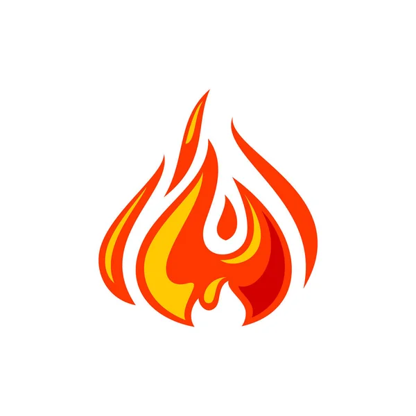 Llama Fuego Para Logotipo Símbolo Ardiente Naranja Rojo Caliente Signo — Vector de stock