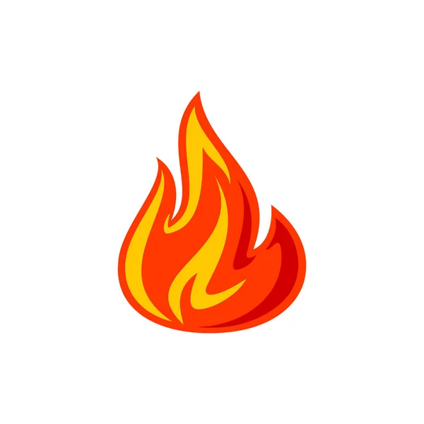 Llama Fuego Para Logotipo Símbolo Ardiente Naranja Rojo Caliente Signo — Vector de stock