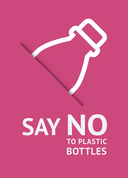 Dire Alla Bottiglia Plastica Poster Ecologici Alla Moda Impostati Stampa — Vettoriale Stock