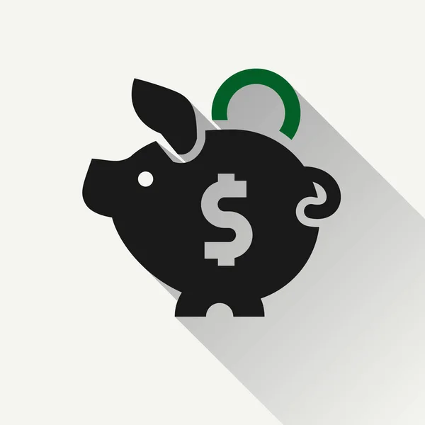 Piggy Bank Icon Coin Symbol Made Flat Syle — Stock Vector