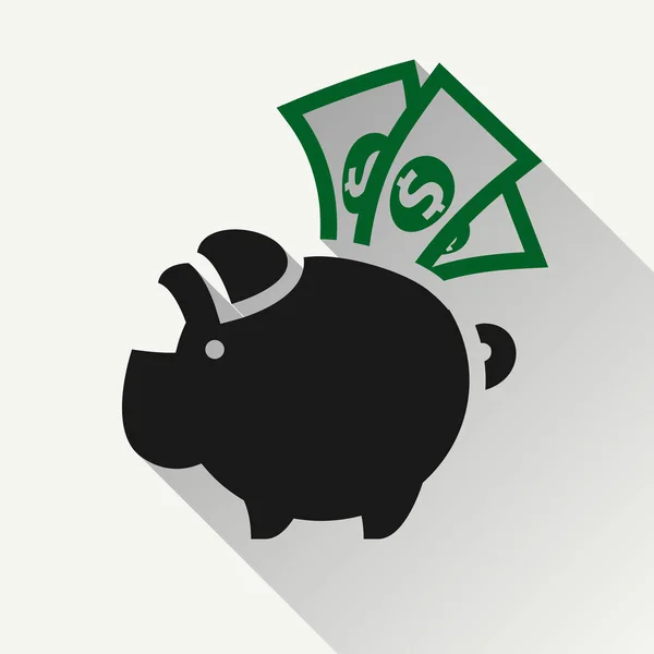 Skarbonka Ikona Symbolem Dolara Znak Waluty Wykonane Syle Płaskim — Wektor stockowy