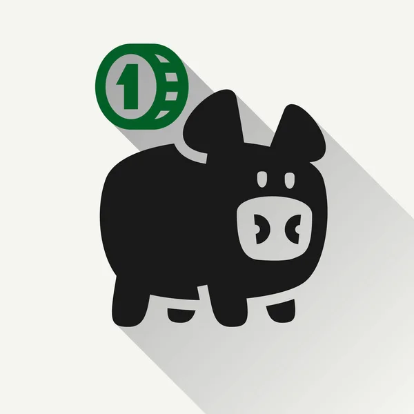 Piggy Bank Icon Coin Symbol Made Flat Syle — Stock Vector