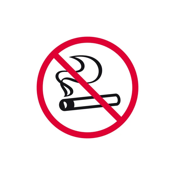 Fumar Signo Prohibido Etiqueta Engomada Redonda Moderna Prohibida Ilustración Vectorial — Vector de stock