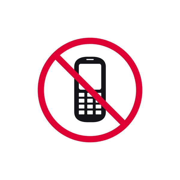 Telefone Celular Sinal Proibido Proibido Adesivo Redondo Moderno Ilustração Vetorial — Vetor de Stock