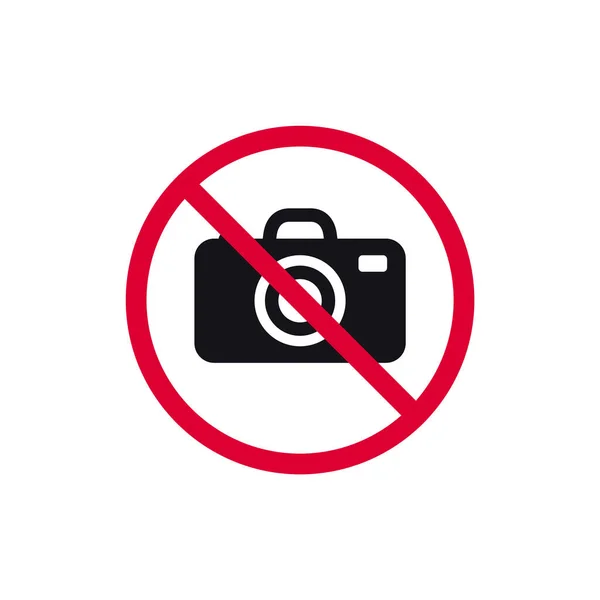 Nenhum Sinal Proibido Câmera Etiqueta Redonda Moderna Proibida Ilustração Vetor — Vetor de Stock