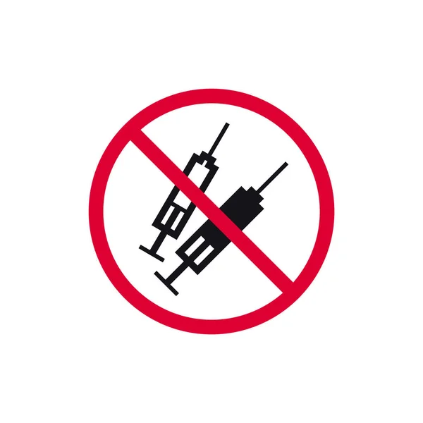 Drugs Prohibited Sign Forbidden Modern Sticker Vector Illustration — Stock Vector