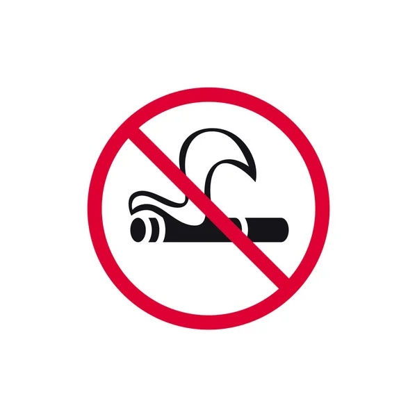 Fumar Signo Prohibido Etiqueta Engomada Redonda Moderna Prohibida Ilustración Vectorial — Vector de stock