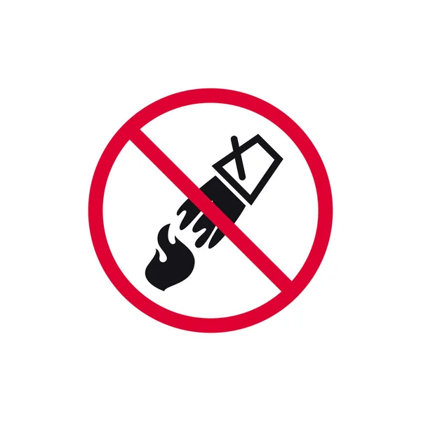 Apague Letrero Prohibido Fuego Etiqueta Engomada Redonda Moderna Prohibida Ilustración — Archivo Imágenes Vectoriales