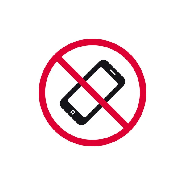 Cell Phone Prohibited Sign Smartphone Forbidden Modern Sticker Vector Illustration — Stock Vector