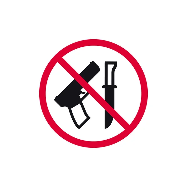 Weapons Prohibited Sign Forbidden Modern Sticker Vector Illustration — Stock Vector