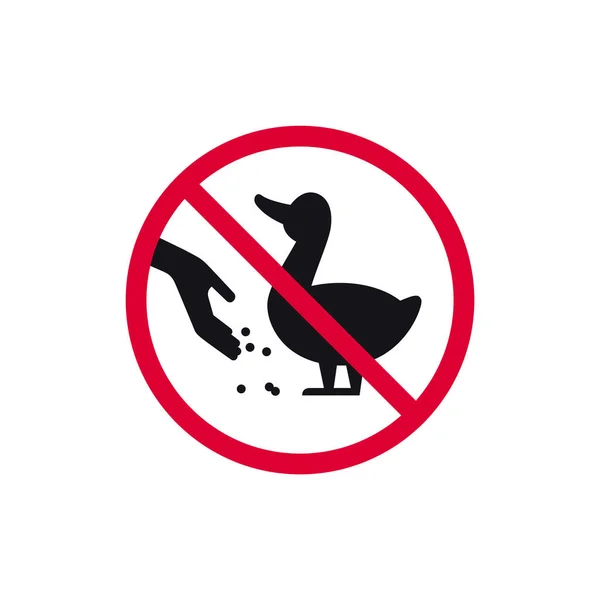 Feed Birds Prohibited Sign Forbidden Modern Sticker Vector Illustration — Stock Vector