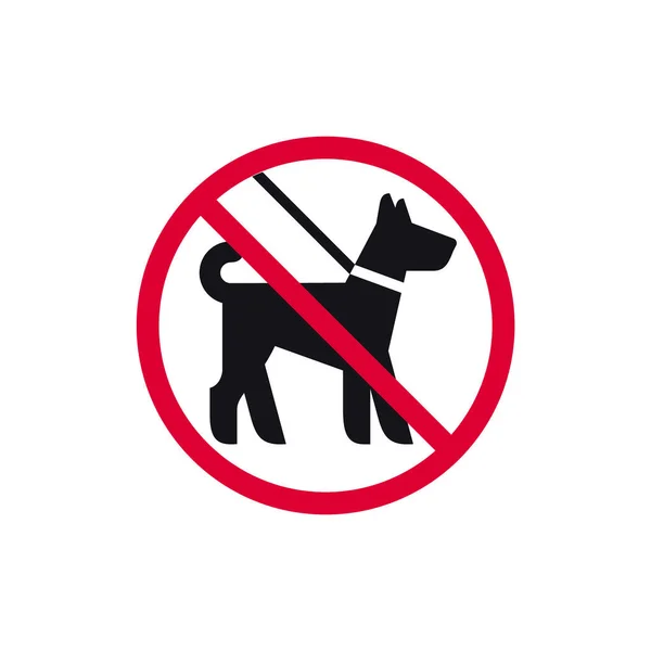 犬はサインを禁止し 現代的な丸いステッカー ベクトルイラストを禁止しません — ストックベクタ
