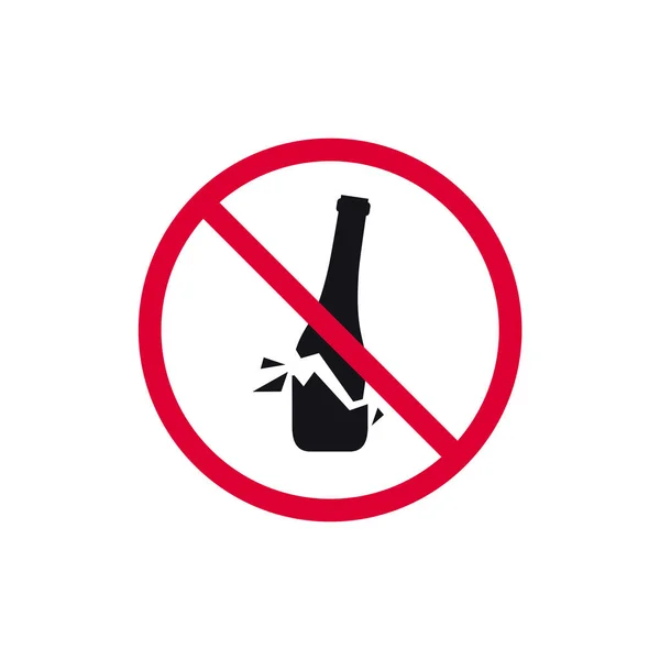 ガラスの破損は禁止されていませんサイン 禁止された現代的なラウンドステッカー ベクトルイラスト — ストックベクタ