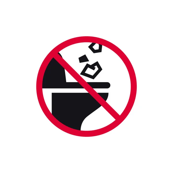 Throw Paper Prohibited Sign Trash Forbidden Modern Sticker Vector Illustration — Stock Vector