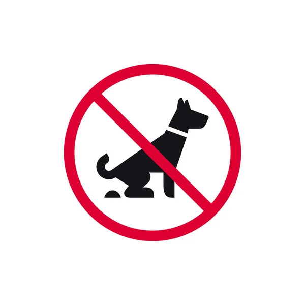 Tidak Ada Tanda Larangan Anjing Dilarang Stiker Bundar Modern Ilustrasi - Stok Vektor