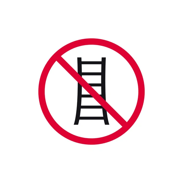 Use Ladders Prohibited Sign Forbidden Modern Sticker Vector Illustration — Stock Vector