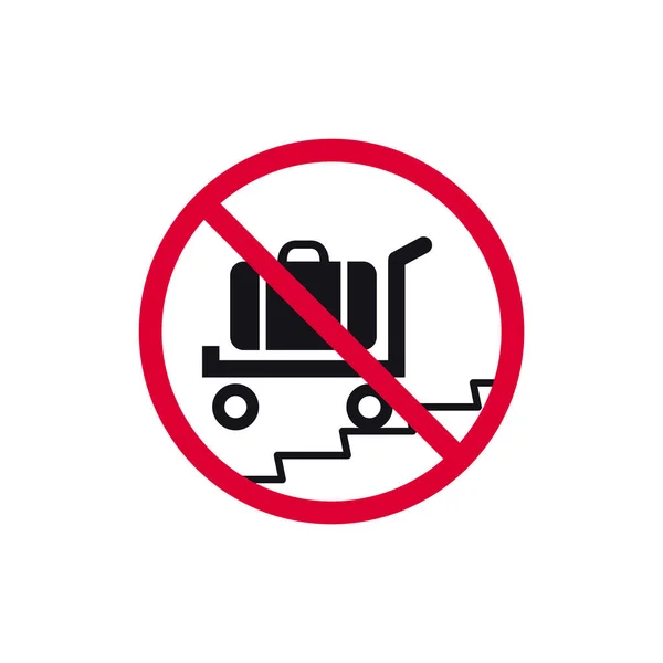 Aucun Bagage Panneau Interdit Aucun Bagage Interdit Autocollant Rond Moderne — Image vectorielle