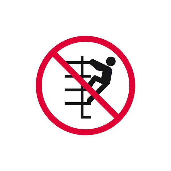Walk Stairs Prohibited Sign Climb Forbidden Modern Sticker Vector Illustration — Stock Vector