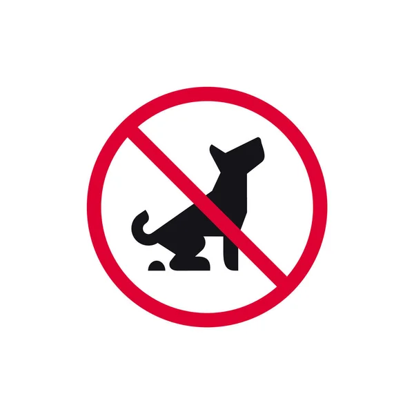 Fouling Dog Prohibited Sign Forbidden Modern Sticker Vector Illustration — Stock Vector
