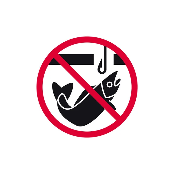 Nenhum Sinal Proibido Pesca Gelo Nenhuma Pesca Inverno Proibiu Adesivo —  Vetores de Stock