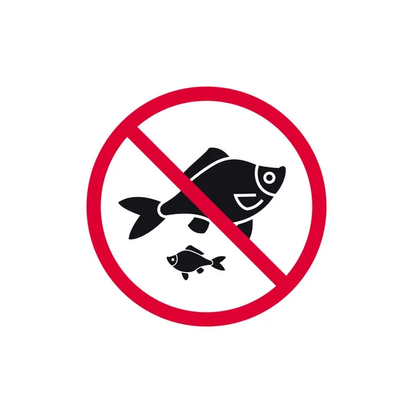 Hay Señal Pesca Prohibida Etiqueta Engomada Redonda Moderna Prohibida Ilustración — Archivo Imágenes Vectoriales