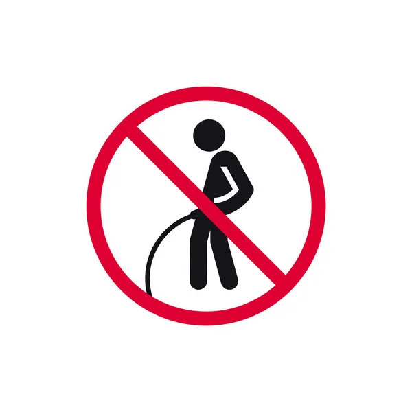 Peeing Floor Prohibited Sign Forbidden Modern Sticker Vector Illustration — Stock Vector