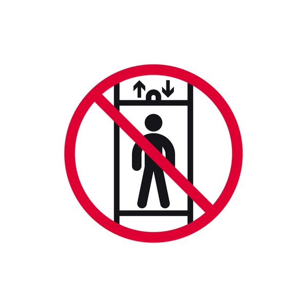 Use Lift People Prohibited Sign Forbidden Modern Sticker Vector Illustration — Stock Vector
