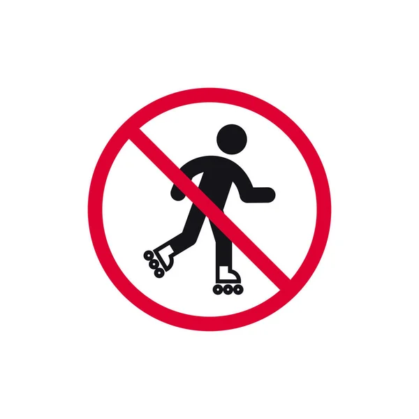 Nenhum Sinal Proibido Patinação Rolo Nenhum Skate Linha Proibido Adesivo — Vetor de Stock