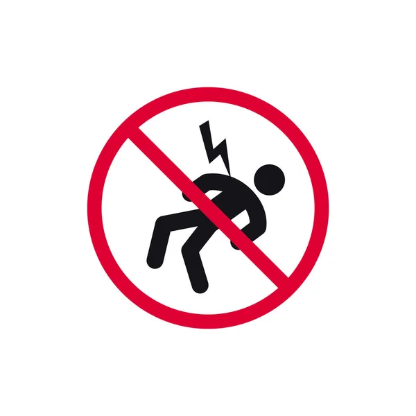 High Voltage Prohibited Sign Keep Away Forbidden Modern Sticker Vector — Stock Vector