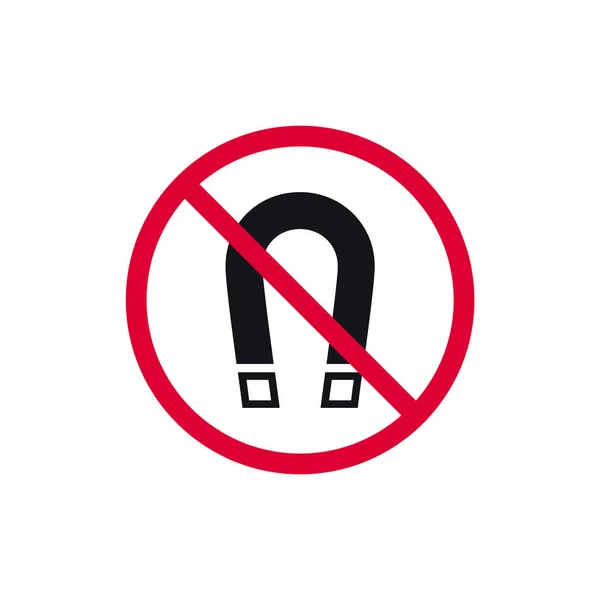 Magnetic Field Prohibited Sign Forbidden Modern Sticker Vector Illustration — Stock Vector