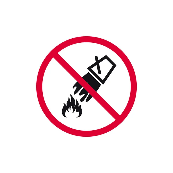 Fire Extinction Water Prohibited Sign Forbidden Modern Sticker Vector Illustration — Stock Vector