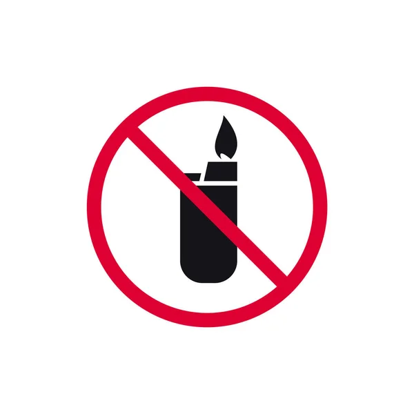 Lighter Allowed Prohibited Sign Forbidden Modern Sticker Vector Illustration — Stock Vector