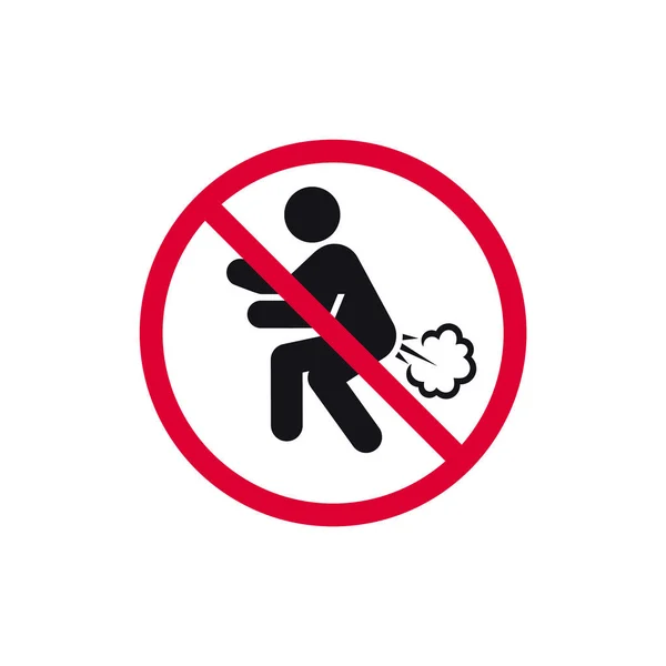 Farting Prohibited Sign Fart Forbidden Modern Sticker Vector Illustration — Stock Vector