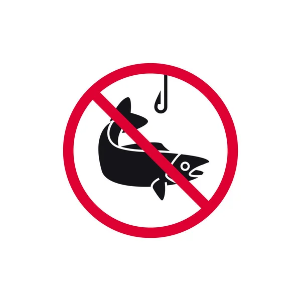 Žádná Zakázaná Rybářská Značka Zakázaná Moderní Nálepka Vektorová Ilustrace — Stockový vektor