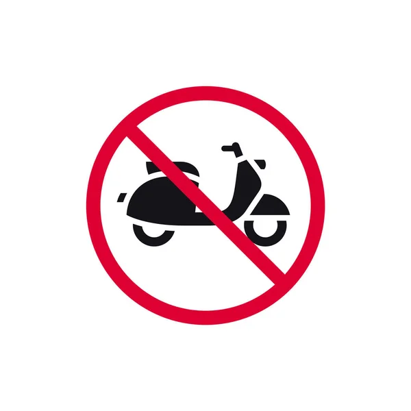 禁止停车滑板车轮轨标志 复古摩托禁止现代圆形贴纸 病媒图解 — 图库矢量图片