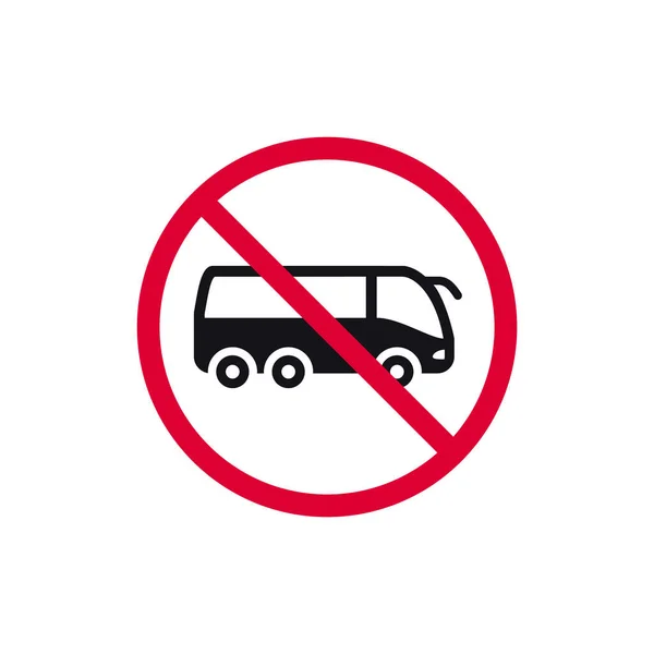 Kein Bus Verbotsschild Kein Parken Verboten Moderne Runde Aufkleber Vektorillustration — Stockvektor