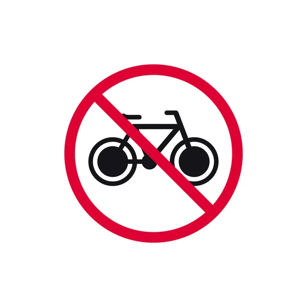 没有自行车禁止标志 没有自行车禁止现代圆形贴纸 病媒图解 — 图库矢量图片