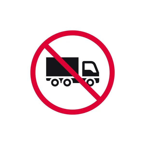 Truck Zabronione Znak Nie Parking Zabronione Nowoczesne Okrągłe Naklejki Wektor — Wektor stockowy
