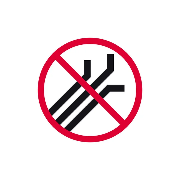 Никаких Пластиковых Соломинок Запрещённый Знак Запрещённый Современный Круглый Стикер Векторная — стоковый вектор